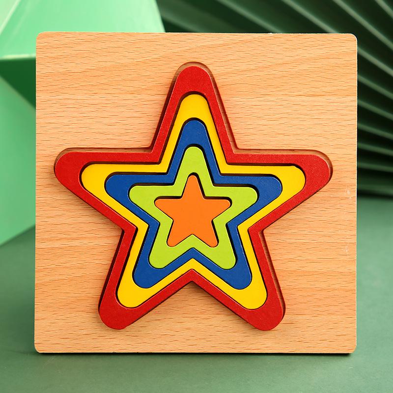 Wooden 3D Educational Puzzle for Toddlers - Interactive, Creative Hands-on Toy for Ages 1-3