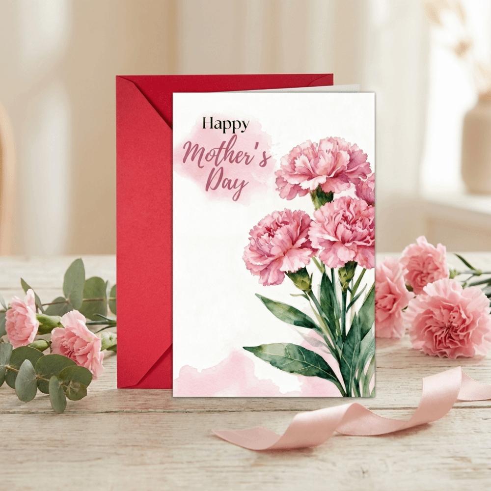10Pcs/Set Folding Mother's Day Greeting Card Elegant Holiday Card Thank You Card Invitations Cards