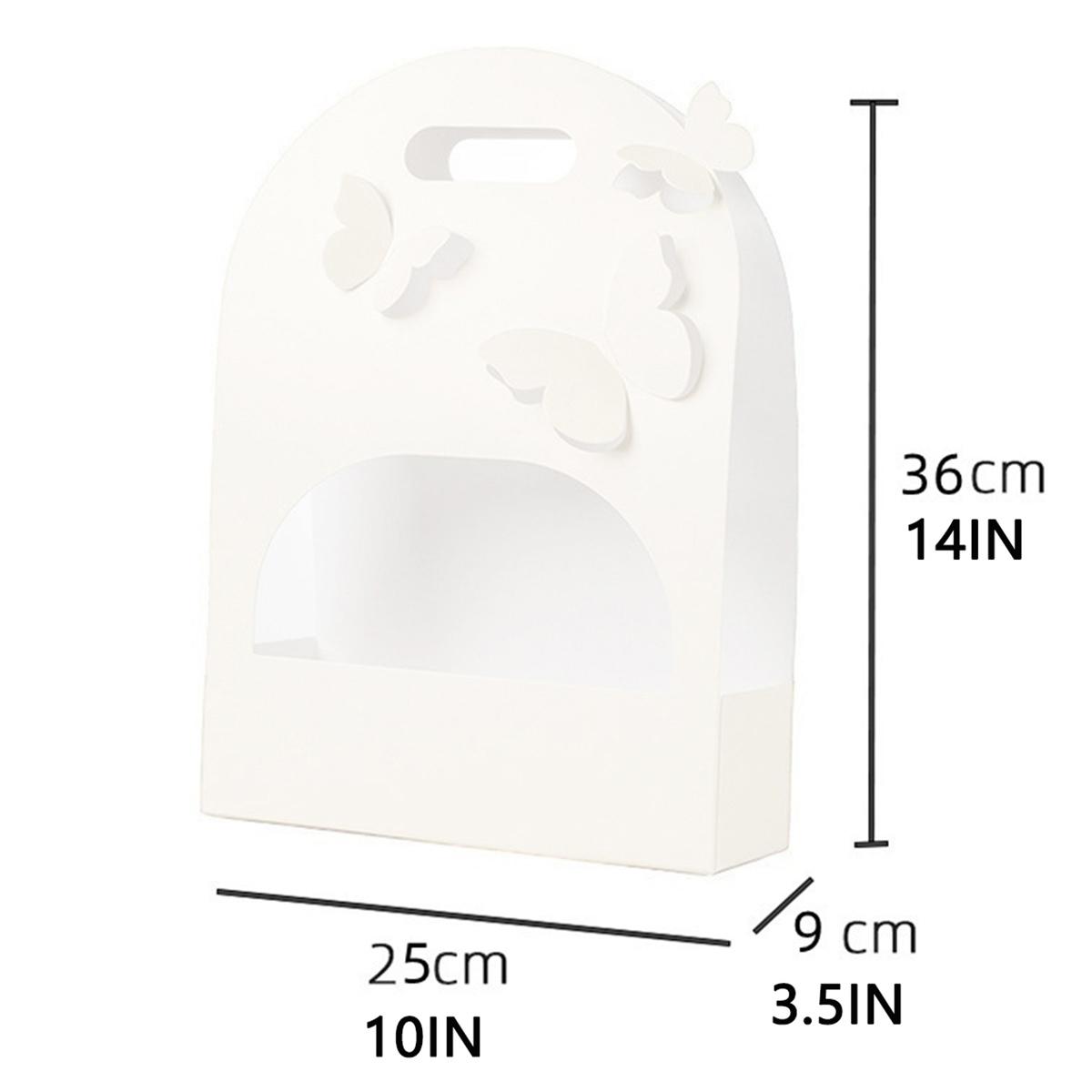 

10pc Butterfly Hand-held Flower Box Transparent PVC, Universal Flower Shop Packaging Material for Festivals, Valentine s Day Gift Box белый