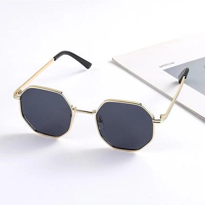 Moda Çocuklar Kızlar Sekizgen Metal Güneş Gözlüğü Çokgen Trend Çocuk Güneş Gözlükleri Çocuklar Dış Mekan UV400 Gözlükleri