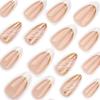 Classic French Gold Glitter White Wearable Nails with Marbled Design