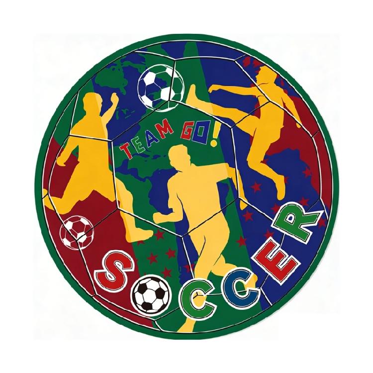 

50Pcs Soccer Print Table Placemats 30cm Diameter Round Paper Placemats For Restaurants Sport Event and Birthday Parties 1