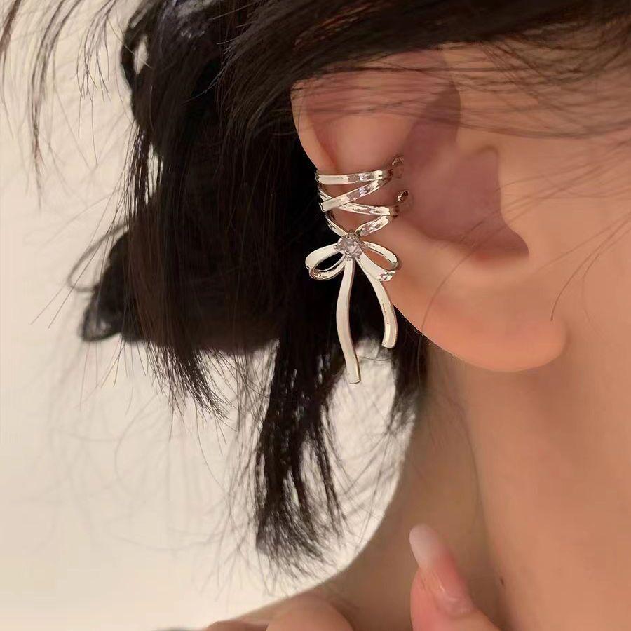 

Women s Bow Ribbon Ear Cuff: Versatile Cold Style Jewelry, Ideal Christmas Gift