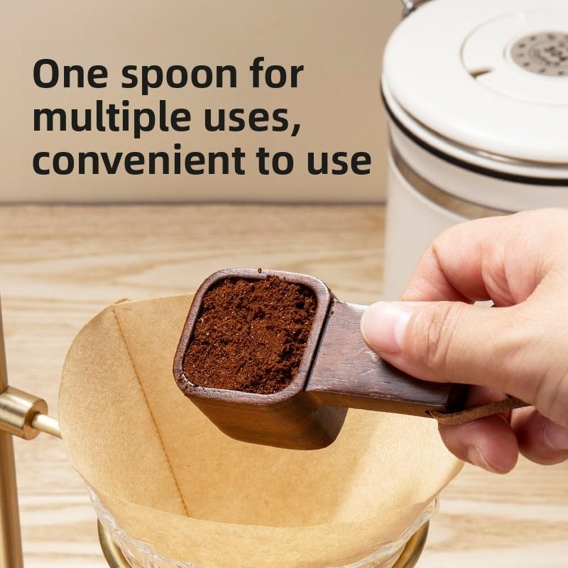 Kaffeelöffel aus Massivholz Messlöffel für Kaffeebohnen Kaffeepulver Holzmesslöffel Japanische Walnuss Langer Griff Kurzer Griff Kaffeelöffel 10g