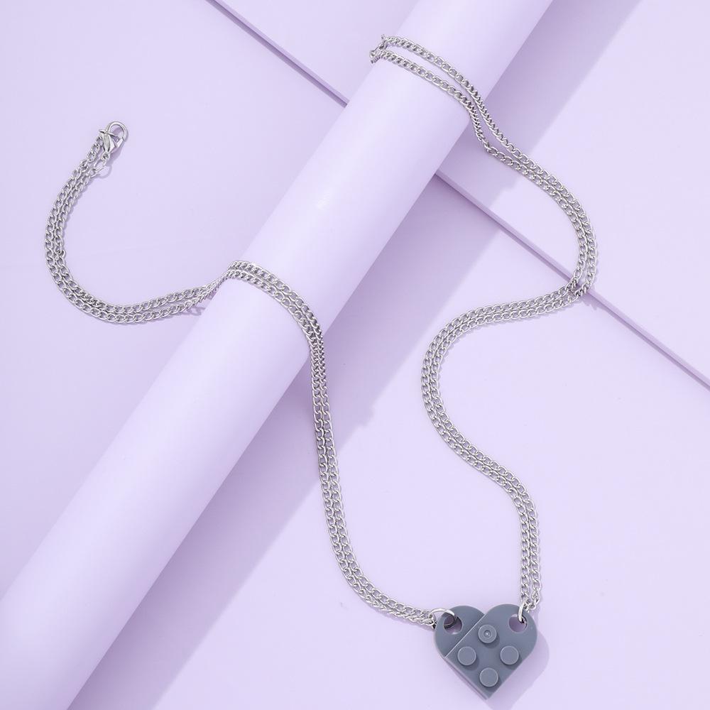 

Jewelry Heartshaped Eyecatching Necklace For Trendy Couples In Colors Vibrant сірий колір