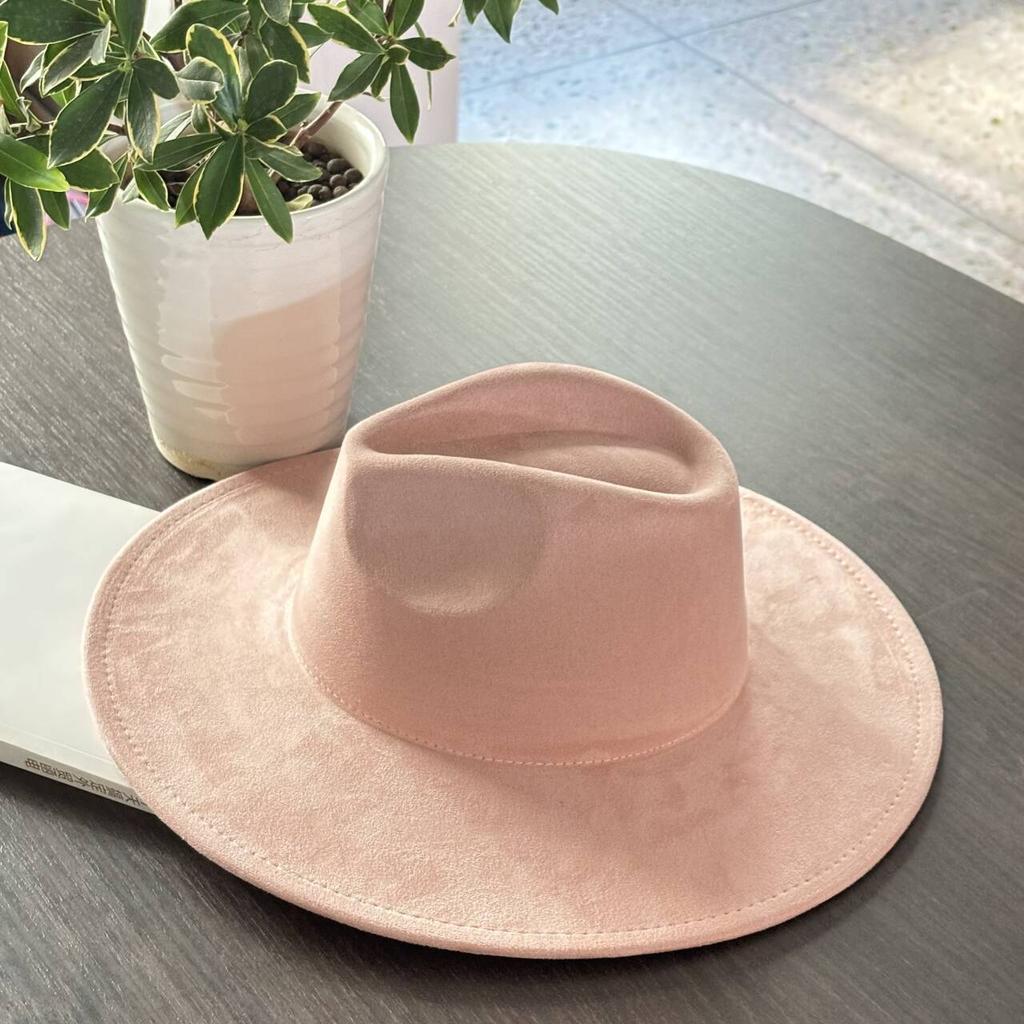 LIDHAY Western Style Suede Hat, Unisex Wide Brim Fedora Hat, Felt Panama Hat, Rancher Hat LIDHAY Western Style Suede Hat, Unisex