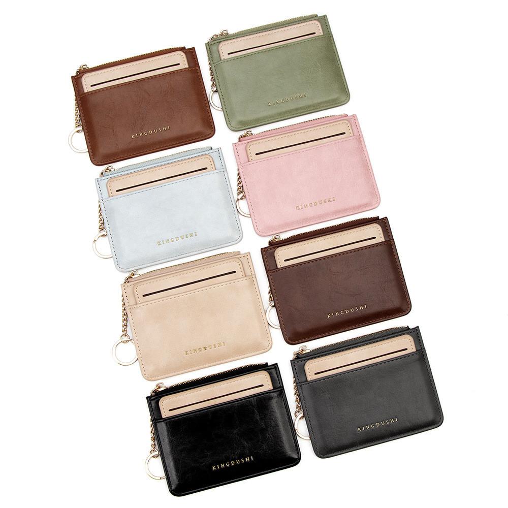 Unisex Card Holder Wallet With Detachable Card Slots Pu Material For Daily Use