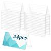 BENECREAT 24 Pack V Shaped Clear Acrylic Nameplate Sign Holders Double Sided Reusable Desk Place Cards 200 X 80 100 Mm