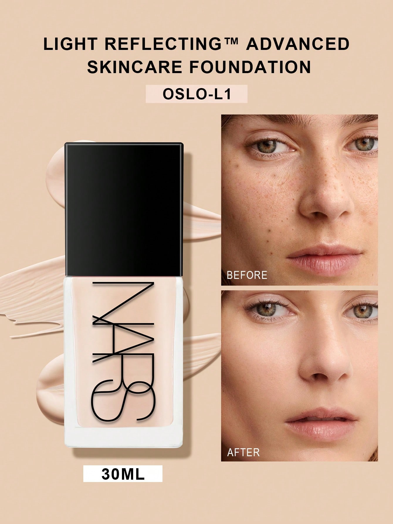 

Тональная основа Nars Light Reflecting (Гибридный уход за кожей) #ОСЛО-ЛАЙТ 1 - 30 мл/1 жидкая унция. OSLO-LIGHT 1