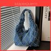 Canvas Tote Bag For Women With Quilted Pattern And Shoulder Strap For Casual Daily Use