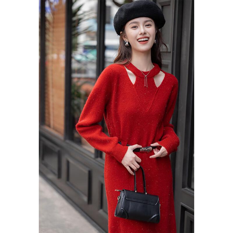 

Mocana Winter Knit Mini Dress with Belt One Size