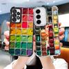Watercolors Set Paint Palette Plating Phone Case For Samsung A17 A07 A37 A57 A16 A56 A15 A55 A14 A54 A13 A53 A26 A36 A25 A35 A24