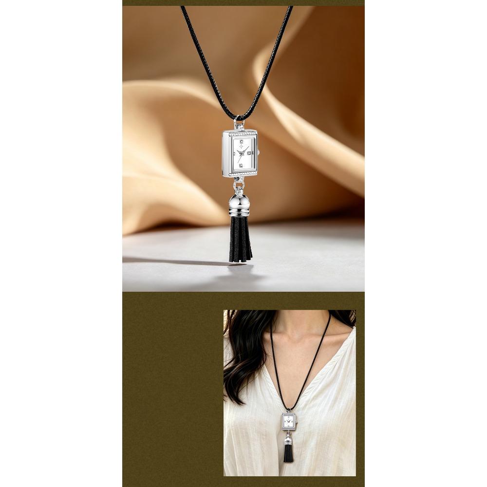 Damen Taschenuhr Französisch Elegantes Quasten-Anhänger-Halskette Für Sie Damen Geburtstagsgeschenk Quarzwerk Retro Mode Schmuck