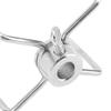 2PCS Stainless Steel Rotisserie Meat Forks Silver 4 Prong Grill Spit Clamps Locking Screw BBQ Skewer Holders Meat Grilling