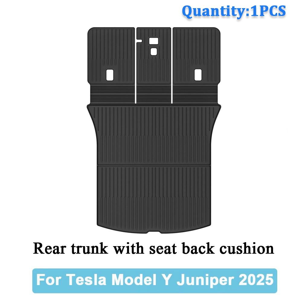 Car Trunk Mats For New Tesla Model Y 2025 Juniper TPE Floor Mats & Cargo Liner All Weather Trunk Mats Floor Liner Backrest Mats
