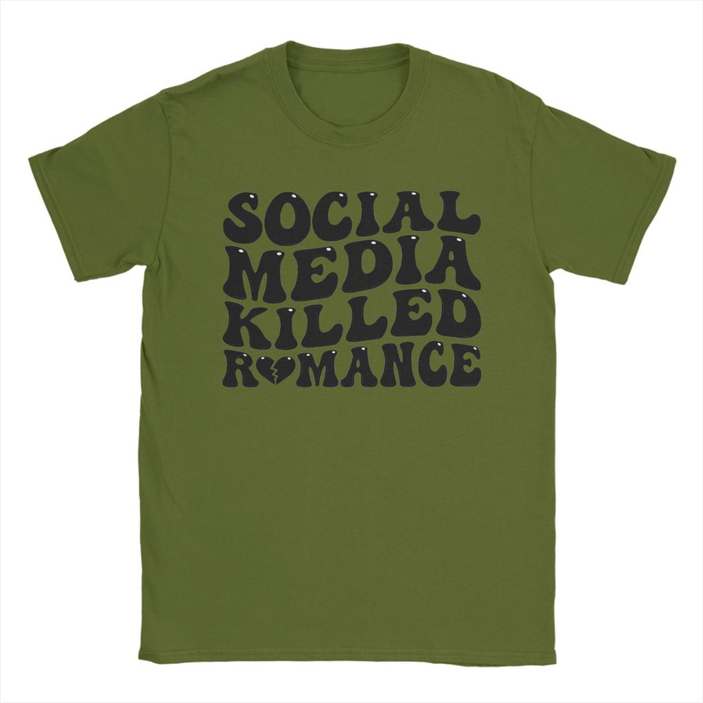 Hipster Social Media Killed RoUnisexce T-Shirt Men O Neck 100% Cotton T Shirts  Short Sleeve Tees Printing Tops