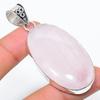 Rose Quartz Gemstone Handmade 925 Sterling Silver Jewelry Pendant 2.48" N5P61
