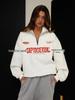 2025 Trendy Letter Print Zipper Lapel Hoodie for Women – Stylish & Casual Autumn/Winter Wear