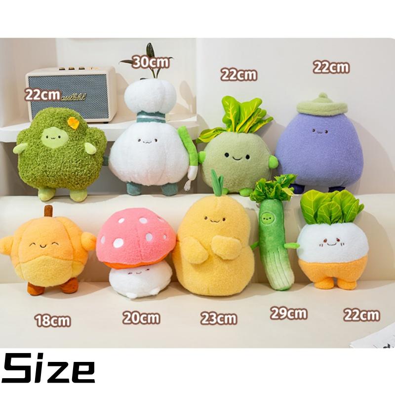 Peluche Kawaii Familia de Verduras Brócoli Brócoli Berenjena Ajo Rábano Patata Apio Calabaza Champiñón Muñeco Relleno Juguetes Niños