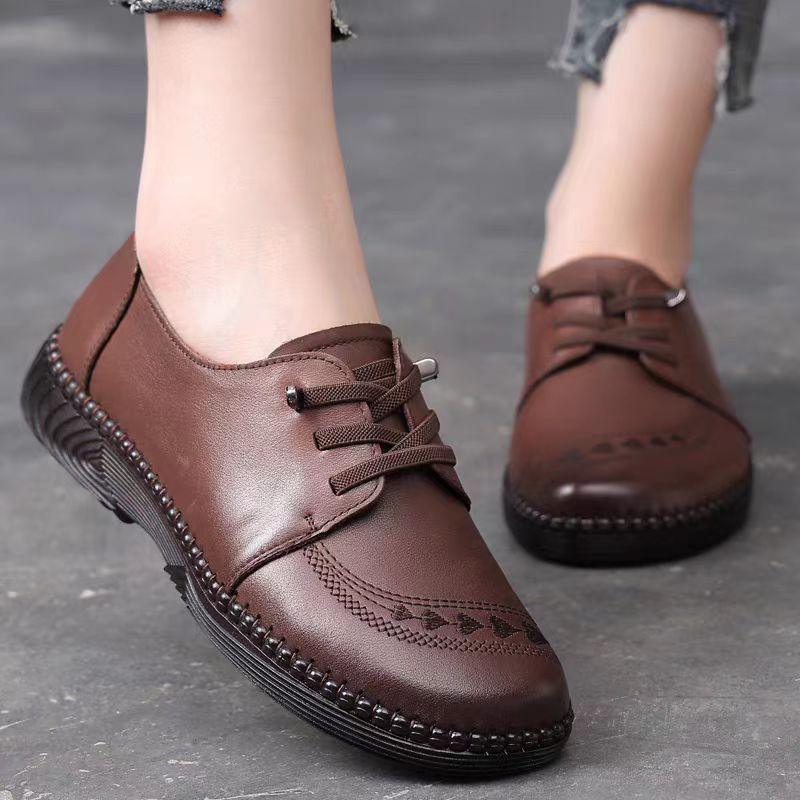 

Супермягкая кожаная обувь для мамы подошва из говяжьей жилы женская обувь обувь для мамы мягкая подошва мягкая поверхность нескользящая повседневная универсальная для среднего и пожилого возраста с 40 темно-коричневого