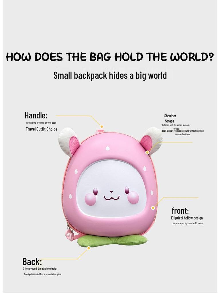 2-5 Year Olds' Cute Rabbit Backpack for Kids - Cartoon Design for Kindergarten Boys and Girls