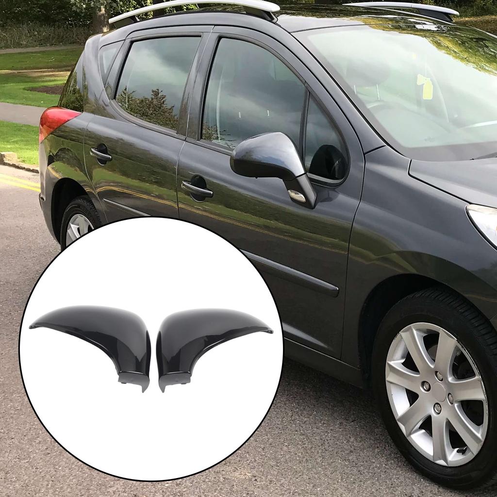 Auto Accessory for 207 2006-2013 Car Side Mirror Case 9680194877 9680194977 Exterior Mirror Cover Housing 1 Pair