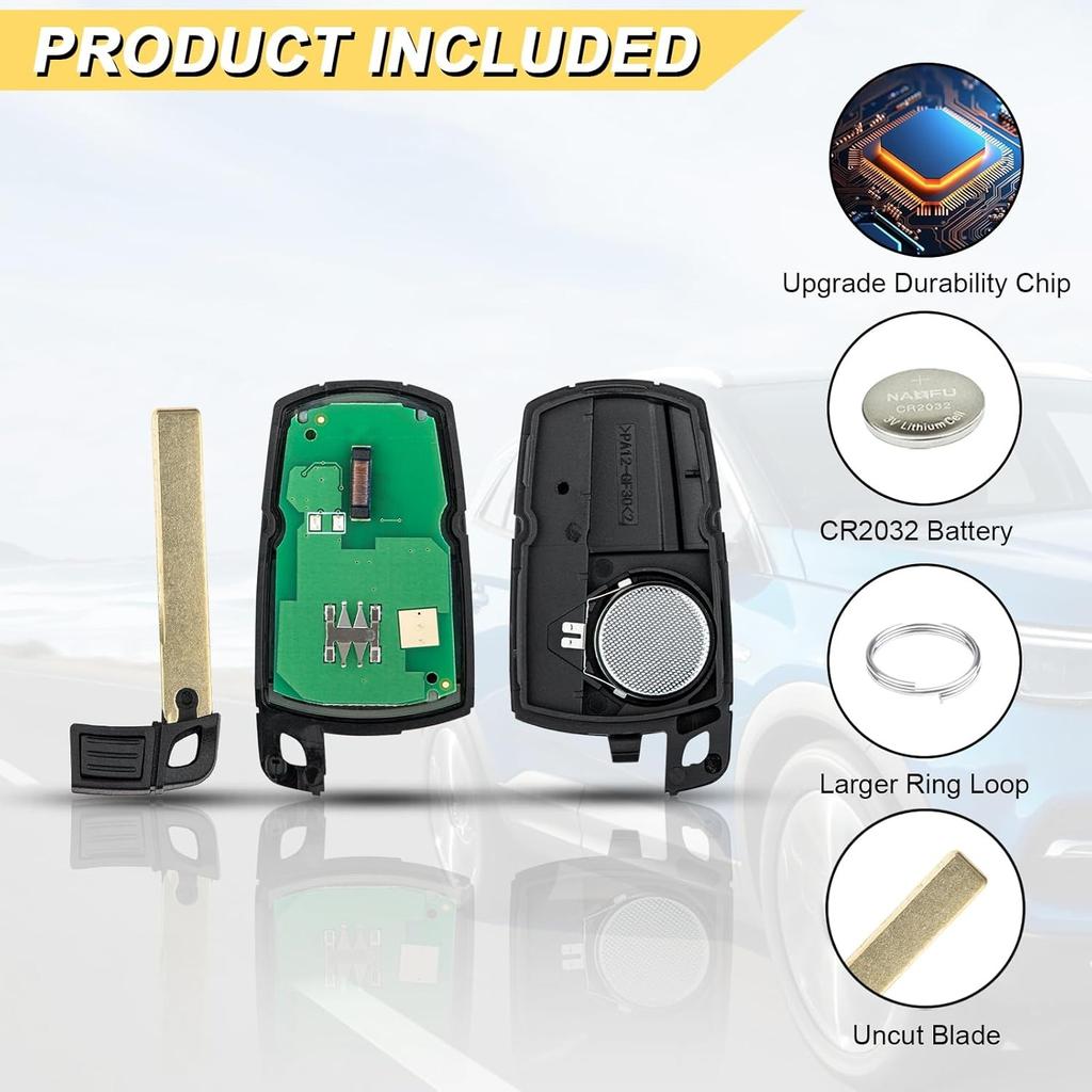 Key Fob for 2006-2011 BMW 3 5 Series, 325i, 328i, 330i, 335i, 525i, 528i, 530i, 535i, 550i& More Car Keyless Entry Remote Control Start, KR55WK49127
