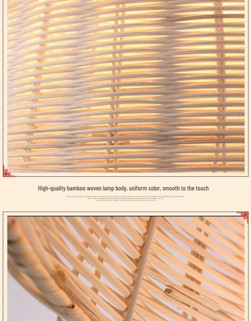 Creative Bamboo & Rattan Pendant Light for Bedroom, Japanese Restaurant, or Teahouse