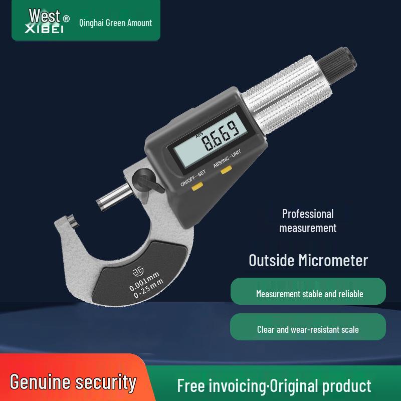 High-Precision 0.001mm Blue Digital Micrometer 0-25mm