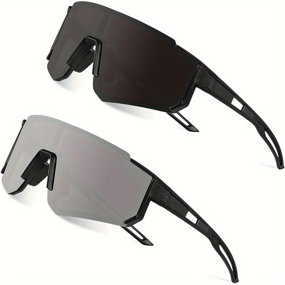 2pcs Men's Oversized Cycling Sunglasses Women Sport Goggles Windproof Lens Road Riding Bike Eyewear UV400