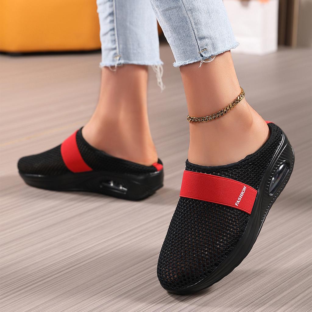 Neue Damen-Frühlingsschuhe Mesh-Freizeitschuhe Fußbedecker atmungsaktive Slipper Einzelschuhe Flyknit Übergröße