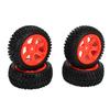 4PCS RC Rubber Tyre 12mm Hex Wheel Rims Rubber Tires Set RC Upgrade Replacement Tyres for 116