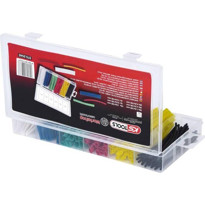 Assortiment de manchons rétractables - KS TOOLS - 100 pcs - Multicolore - Thermo-rétractable - Rond