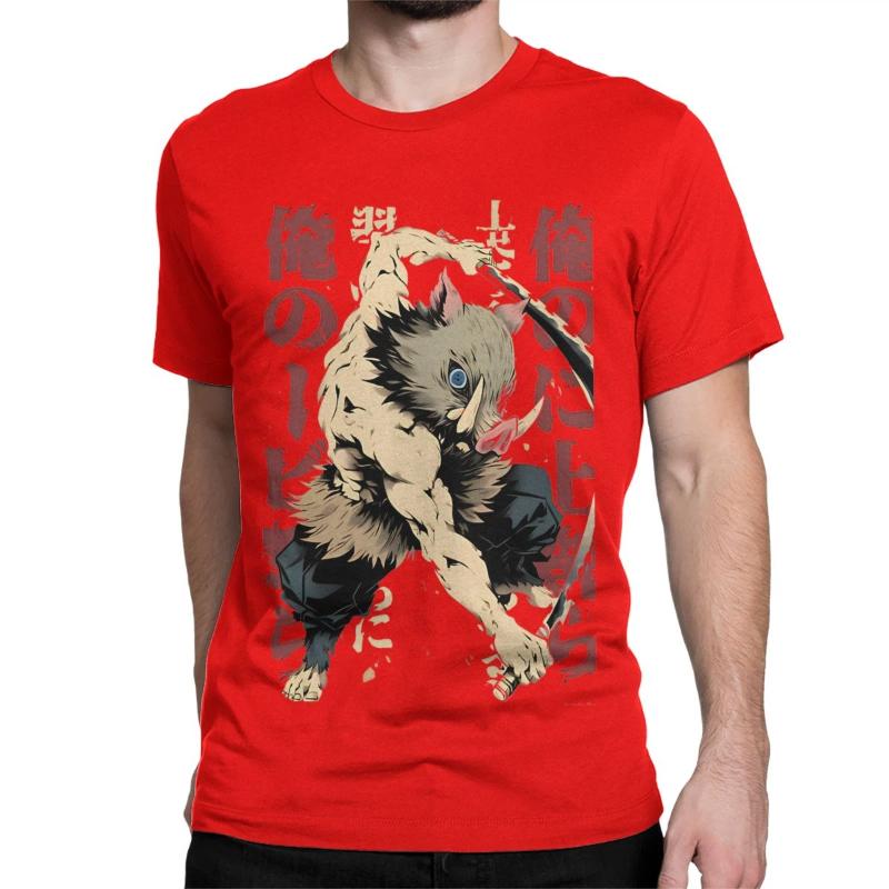 Inosuke Demon Slayers Men Women T Shirt Japanese Anime Nezuko Casual Tees Short Sleeve O Neck T-Shirts Pure Cotton Clothes