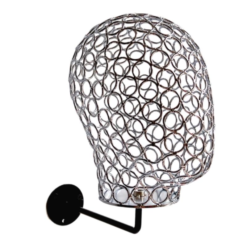 

Металевий манекен голова перука тримач унікальний металевий дисплей підставка голова форма тримач стійка для перук капелюхи та навушники срібний