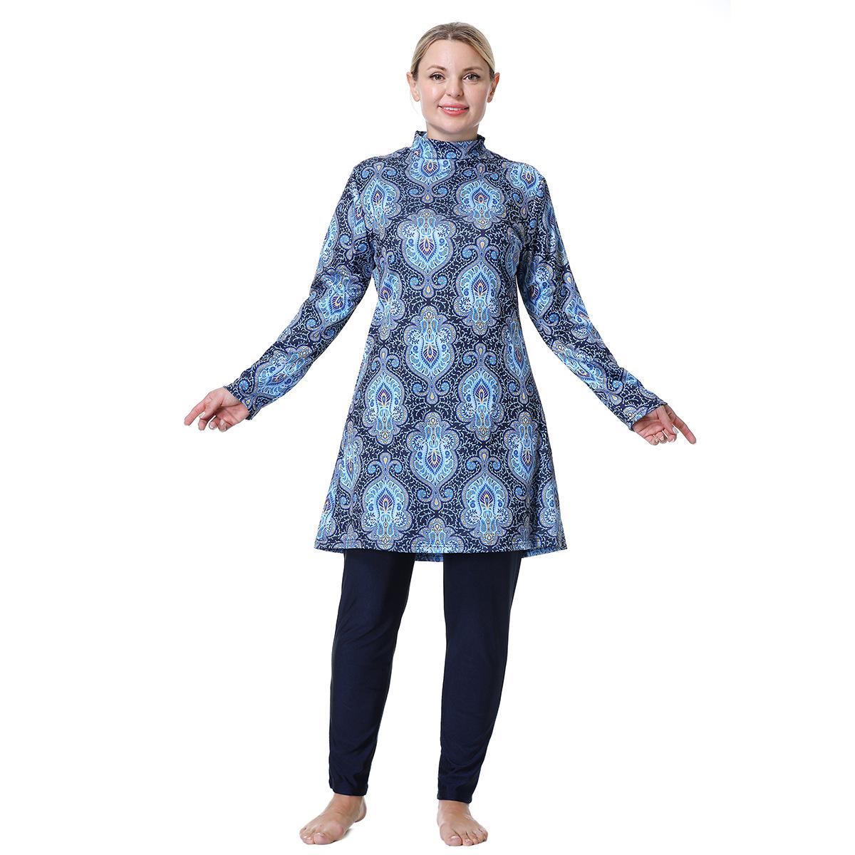 

Женский консервативный купальник большого размера, стиль H1023 5XL темно-синий