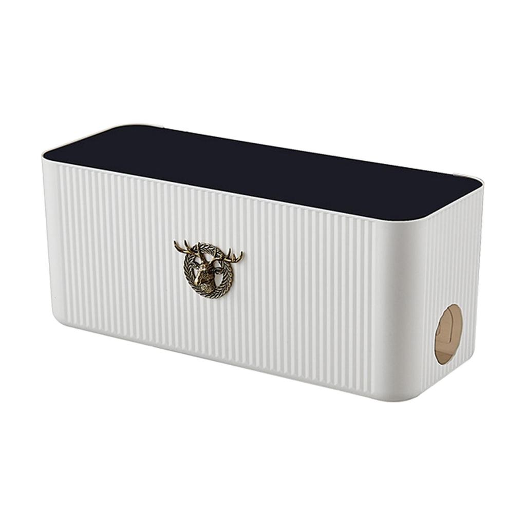 Cable Management Box Storage Cord Organizer Wires Keeper Protector Deer Decorative for Electrical