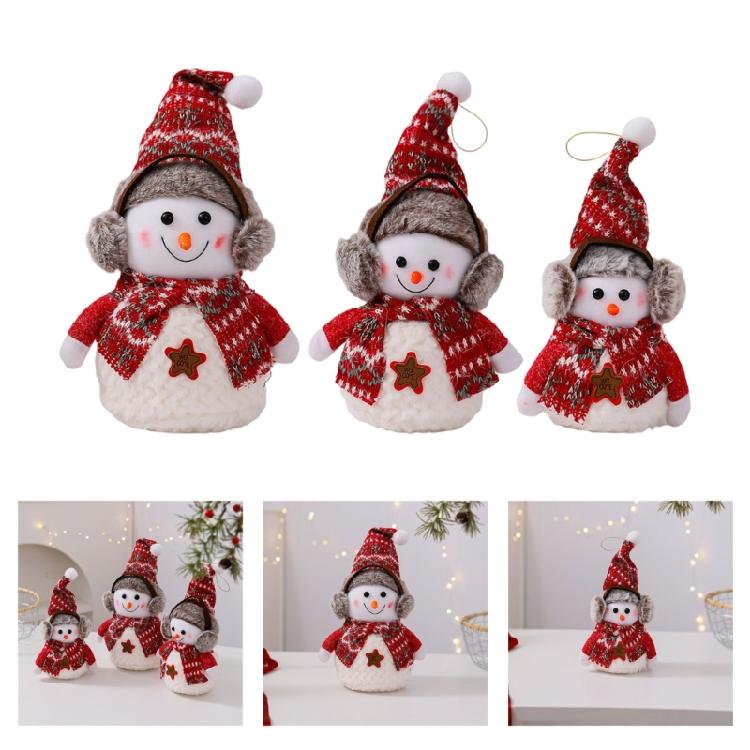 Soft Snowman Plush Doll Ornament Safe For Children Christmas DIY Decoration Home Office Party Supplies Tabletop Display