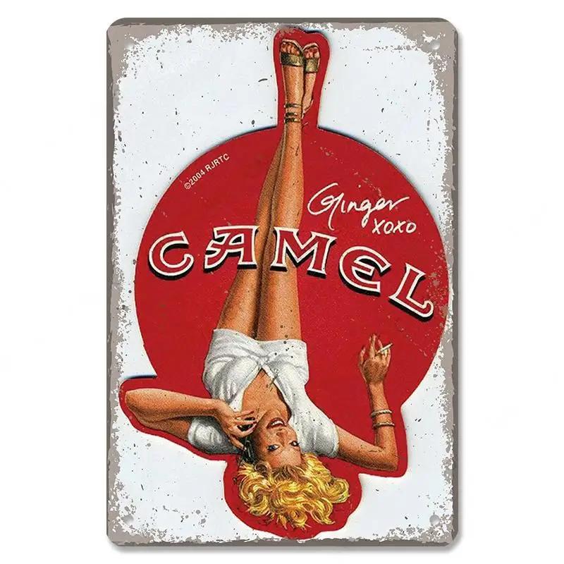 Vintage Metal Sexy Girl Pin Up Girls Plaque Tin Signs Cola Beer Airplane Metal Poster Retro for Bar Pub Club Home Wall Art Decor