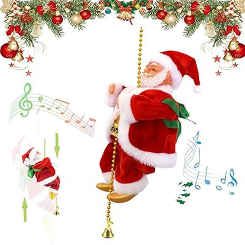 Frischer Seilkletternder Weihnachtsmann Seilkletternder Weihnachtsmann Innen- und Außendekorationen für den Weihnachtsbaum
