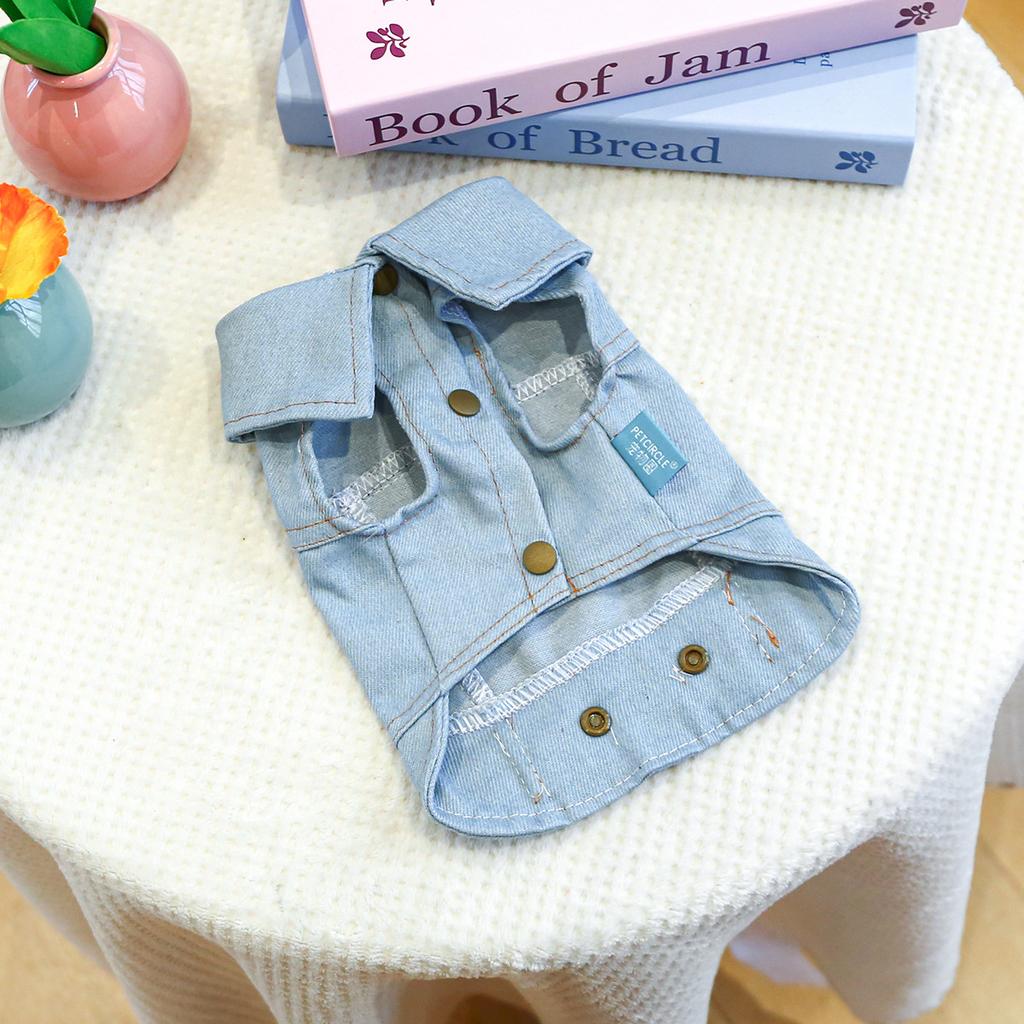 Personalized Custom Name Denim Pet Jacket, Cute Trendy Dog Cat Outfit, Unique Stylish Clothes for Puppies Kittens