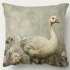 1pc Victorian Style Elegant Floral and Goose Pattern Pillowcase - Single-Sided Print with Zipper Closure, Suitable for Living Room, Bedroom, Sofa, Per