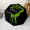 Monster Energy LOGO Print Automatic Umbrella, 8 Rib Iron Frame, Plastic Handle, Suitable for Outdoor Travel &Daily , Ideal Gift