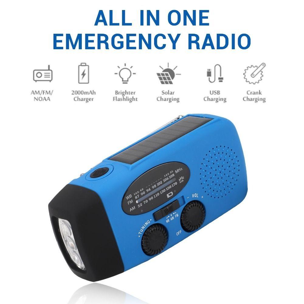 Solar Charging Solar Powered Radio Multicolor Weather Alert Radio  Home Preparedness