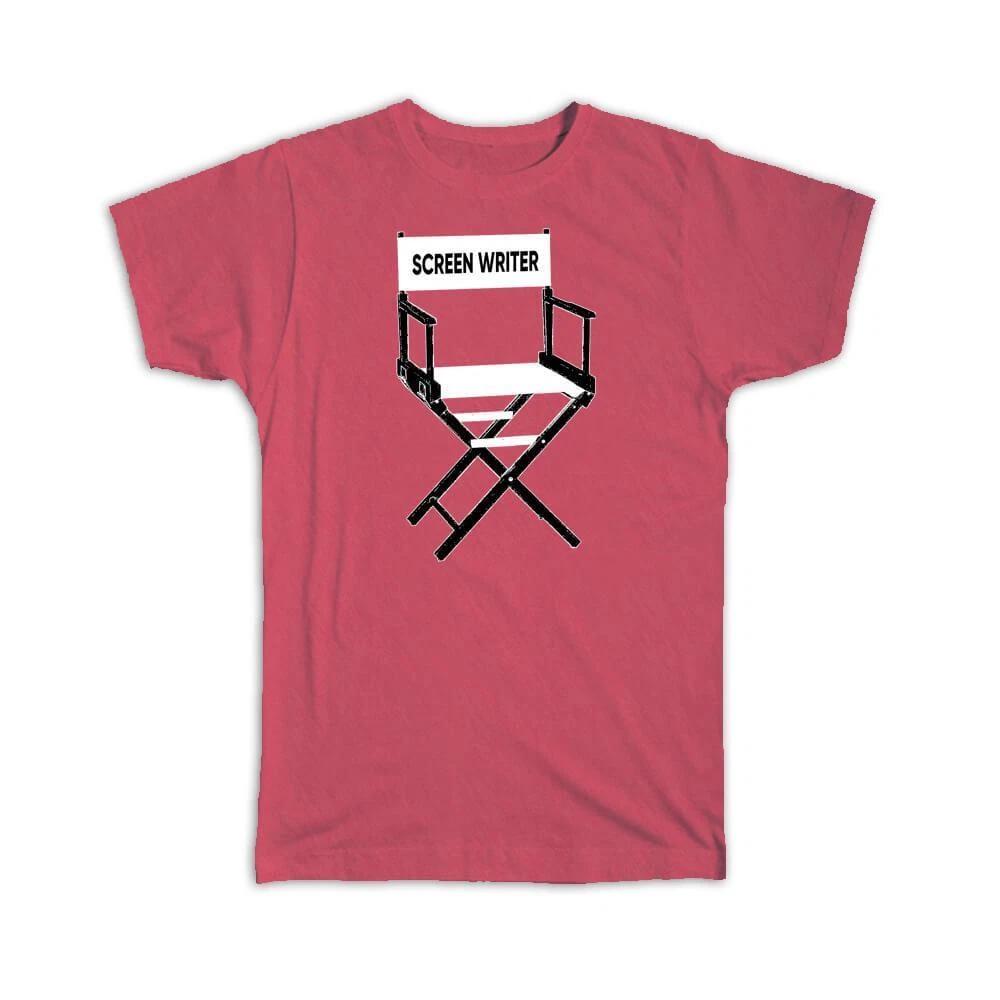 Gift T-Shirt : For Best Screenwriter Movie Production Studio Writer Film Chair S