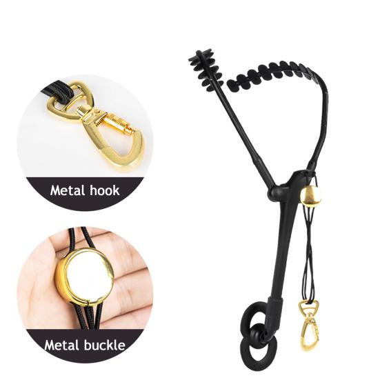 Saxofonový ramenní postroj Nastavitelný saxofonový dvojitý ramenní krční popruh s kovovým otočným hákem pro saxofon barytonový klarinet