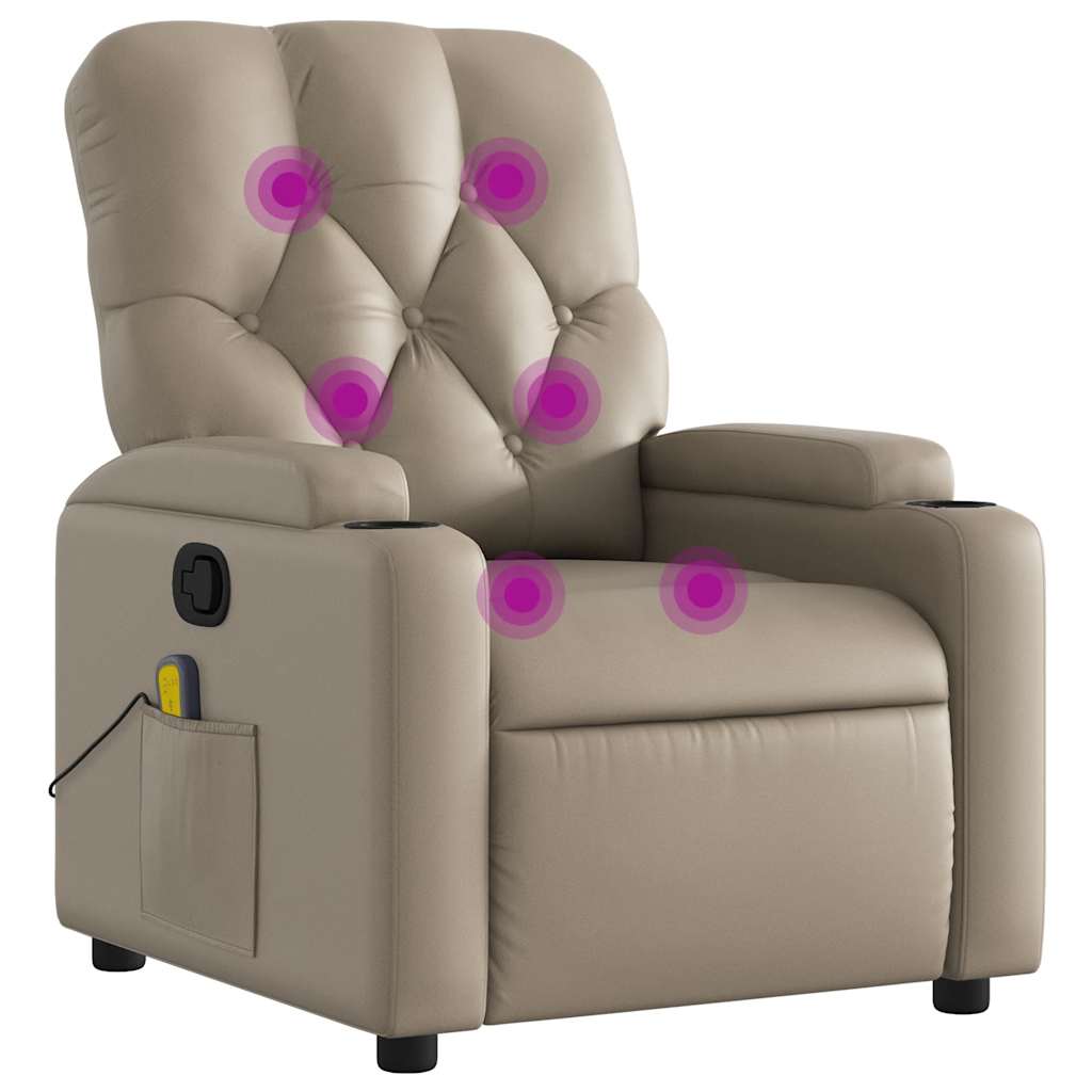 Massage Chair Cappuccino Brown Synthetic Leather