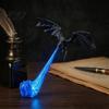 Dragon Bookshelf Decor Nook Light with LED Flame Effect, Fantasy Shelf Decor, Book Flying Display Ornament for Study Room Reading Corner Library