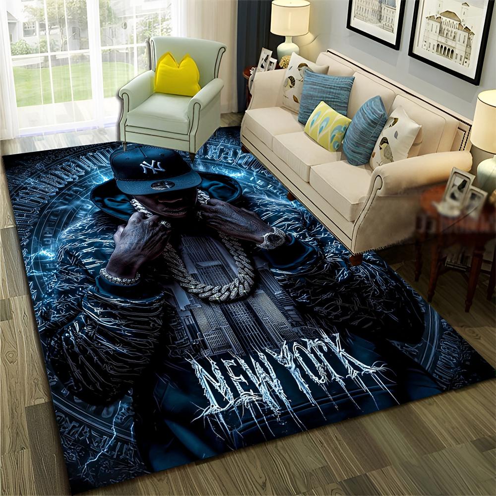 New Legend Rappers Star Art Cartoon Hip Hop Rug for Bedroom Living Room Sofa Home Doormat Decor,Kid Play Non-slip Floor Mat