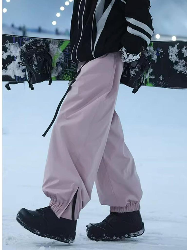 Unisex Waterproof Velvet Ski Pants for Winter Outdoor Sports - Trendy American Casual Joggers